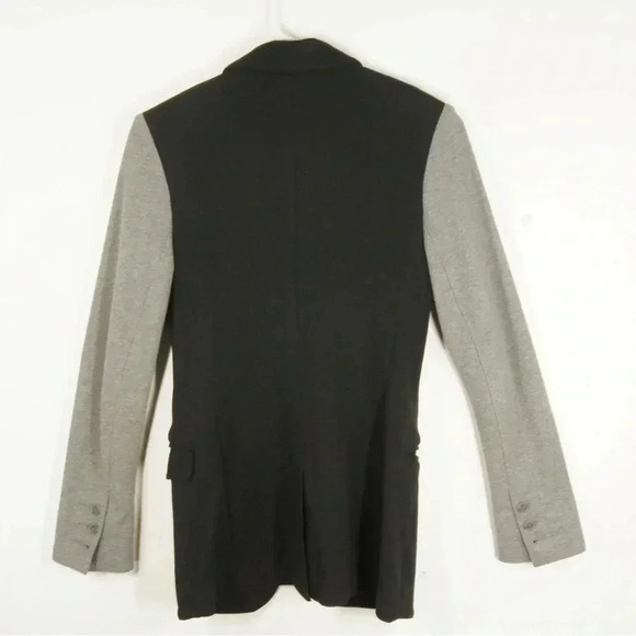 Norma Kamali Sweat Grey Black Button Up Causal Blazer Jacket - Picture 2 of 2